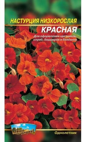 Насіння Настурція Червона низькоросла (малий)